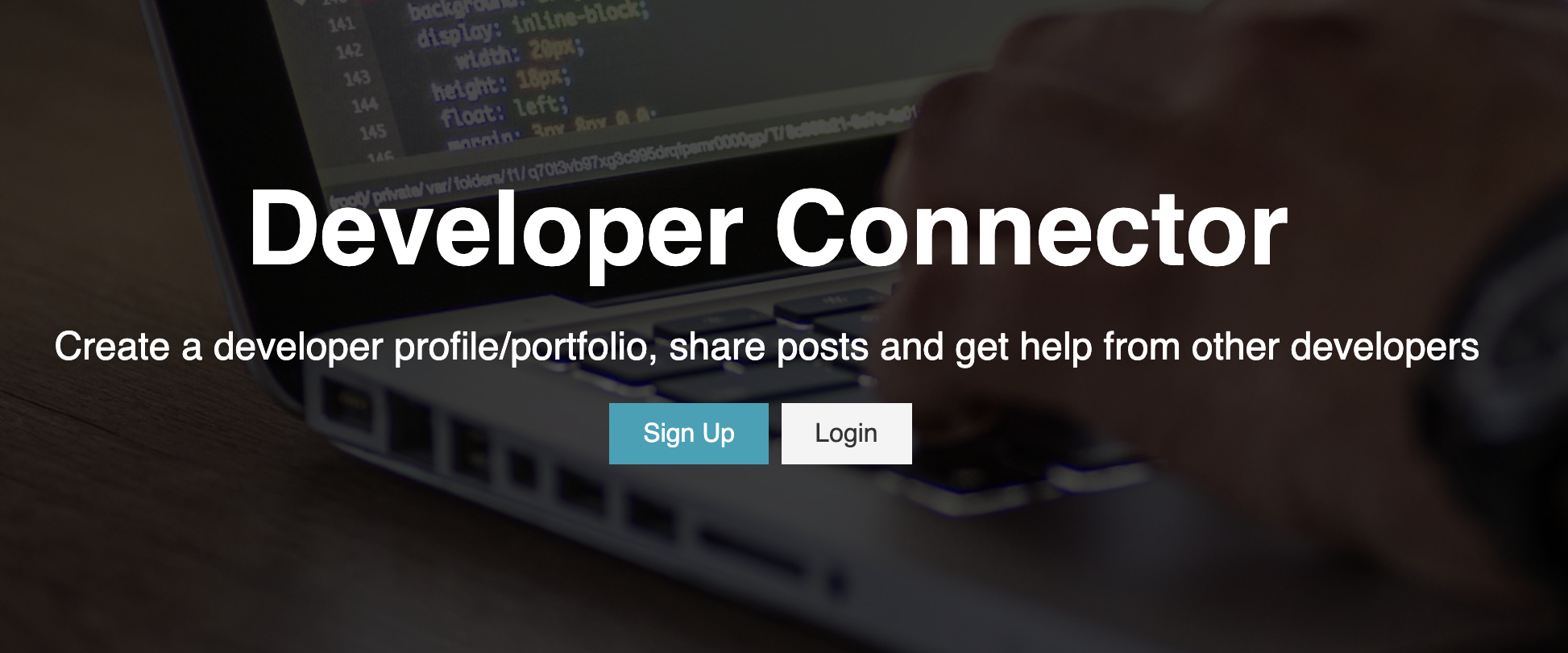 DevConnector screenshot